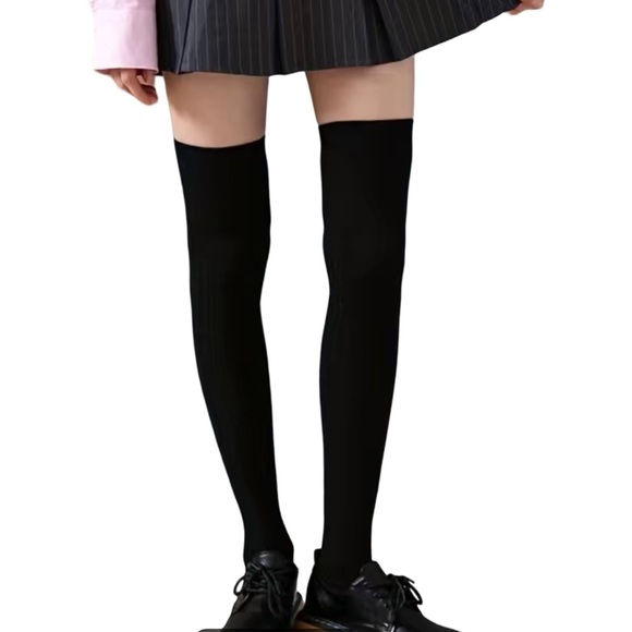 🌸Thigh Highs Cotton/Spandex Heart knit jacquard - Picture 7 of 8